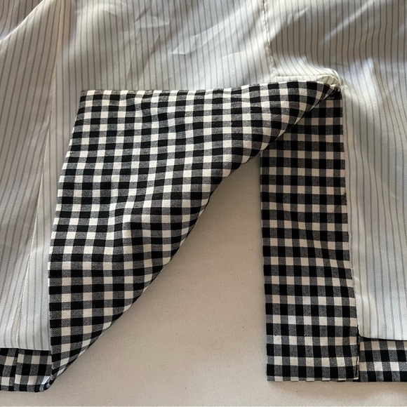 Veronica Beard Cottage Gingham Large Lapel Blazer in Black / White - Picture 13 of 16